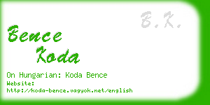 bence koda business card